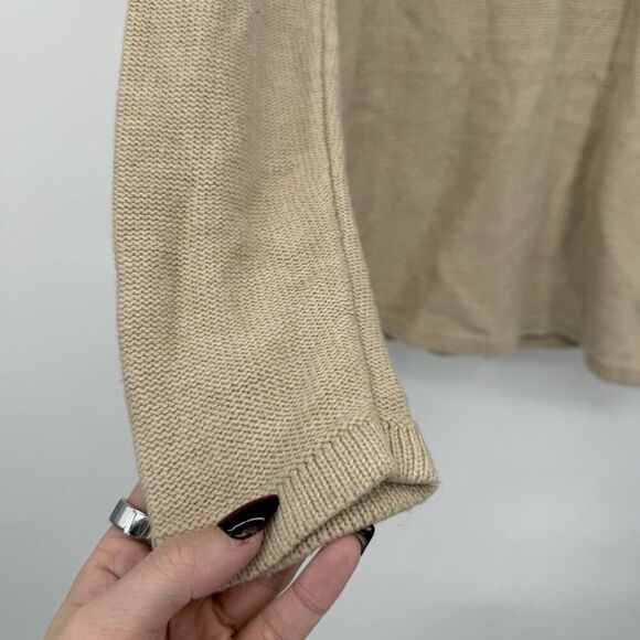 New York & Company Vintage Style Beige Hooded Acrylic Sweater Small - Picture 3 of 7